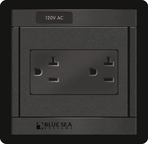 Blue Sea - Panel 360 120vac Dual Outlet - 1479-BSS