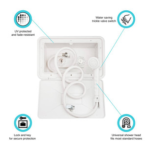 Dura Faucet - Exterior Shw Box Kitwhite - DF-SA170-WT