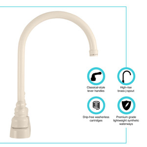 Dura Faucet - J-spout Rv Kitchen Faucet Bisque Pa - DF-PK330HC-BQ Dura Faucet - J-spout Rv Kitchen Faucet Bisque Pa - DF-PK330HC-BQ