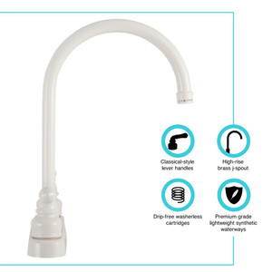 Dura Faucet - J-spout Rv Kitchen Faucet White - DF-PK330HC-WT Dura Faucet - J-spout Rv Kitchen Faucet White - DF-PK330HC-WT