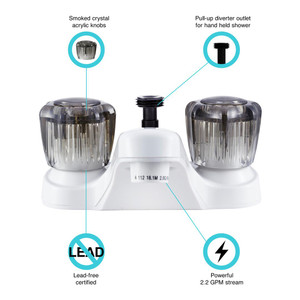 Dura Faucet - Rv Lavatory Faucet - DF-PL720S-WT