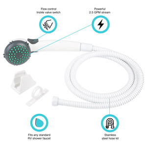 Dura Faucet - Sngl Shwr Wnd&hose White - DF-SA400K-WT