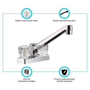 Dura Faucet - Two Handle 4' Kitchen/bar Faucet - DF-PK640A-CP