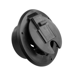 Jr Products - Round Cable Hatch  30 Amp  Black - S-23-12-A