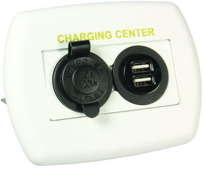 Jr Products - Usb Chargng Cntr  White - 15085