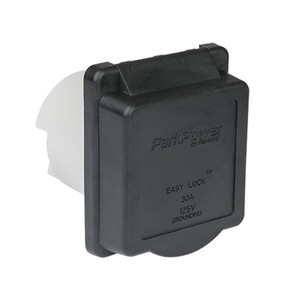 Marinco - 30a Power Inlet  Black - 30ARVIB