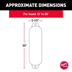 Taylor Made - 5.5' X 20' Hull Gard Fender White - 1022