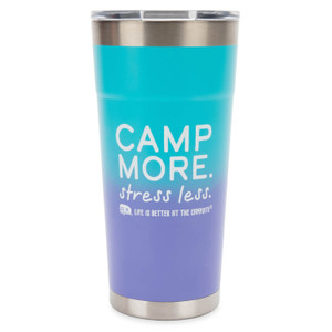 Camco 53317 Life Is Better At The Campsite Painted Tumbler - 20 Oz., Camp More/stress Less - 53317