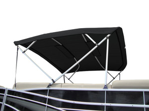Carver S(8sq)4893ubl-02 8'l 4-bow Sq Tube Pontoon Bimini Top Kit With Light Cut-out & Zippered Sleeves - 48"h, Fits 96"-102" W, Black - S(8SQ)4893UBL-02