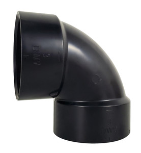 Icon 14841 Abs Fitting - 90° Elbow, Short, 3", Hub-hub - 14841
