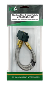 Marshall Excelsior Mer425ss-15p2 Thermo Pigtail, 1/4" Inverted Flare X Qcc With Braided Stainless Steel Hose - 15", Pack Of 2 - MER425SS-15P2 Marshall Excelsior Mer425ss-15p2 Thermo Pigtail, 1/4" Inverted Flare X Qcc With Braided Stainless Steel Hose - 15", Pack Of 2 - MER425SS-15P2