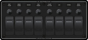 Blue Sea - Panel H2o 12vdc Clb 8pos Blk H - 8371-BSS