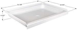 Icon - Shower Pan  Sp2432-pw  Center Drain - 15236