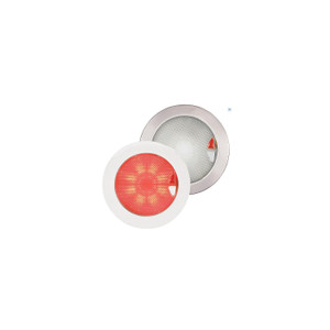 Hella - Hella 980630102 EuroLED 150 Round Touch Lamp, Warm White/Red w/Polished Stainless Steel Rim - 980630102