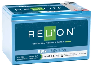 Relion - 12.8v 12ah F2 Terminal Lifepo4 - RB12
