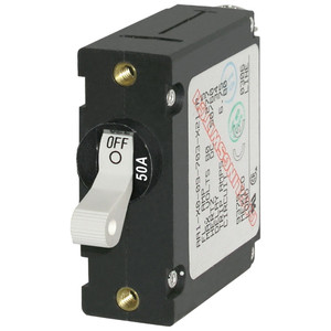 Blue Sea Systems 7230-bss A-series Toggle Circuit Breaker - Single Pole 50a, White - 7230-BSS Blue Sea Systems 7230-bss A-series Toggle Circuit Breaker - Single Pole 50a, White - 7230-BSS