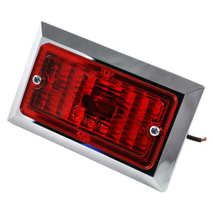 Grote 47052 Chrome-plated Rectangular Clearance Marker Light - Red - 47052