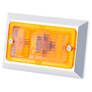Grote 47053 Chrome-plated Rectangular Clearance Marker Light - Amber - 47053