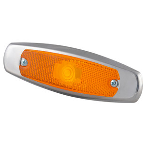 Grote 45663 Low-profile Clearance Marker Light With Built-in Reflector And Bezel - Amber - 45663