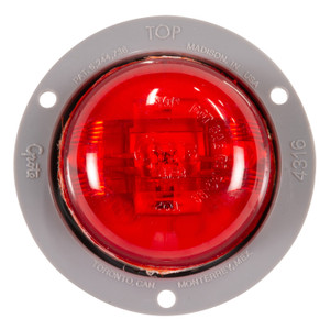 Grote 47372 Supernova Led Clearance Marker Light With Gray Theft-resistant Flange (pc Rated) - 2.5", Red - 47372