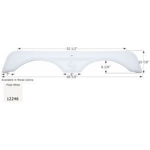 Icon 12246 Tandem Axle Fender Skirt Fs2246 For Sunnybrook - Polar White - 12246