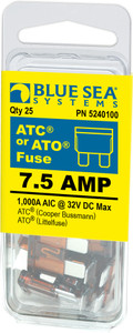 Blue Sea - Fuse Ato/atc 7.5a Pack 25 - 5240100-BSS Blue Sea - Fuse Ato/atc 7.5a Pack 25 - 5240100-BSS