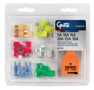 Grote 82-asst-43 Fuse & Circuit Protection Assortment Kit - Miniature Blade Fuse Assortment, 43-pack - 82-ASST-43