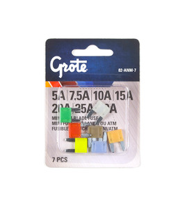 Grote 82-anm-7 Fuse & Circuit Protection Assortment Kit - Mini/atm Blade Fuse Kit, 7 Pack - 82-ANM-7