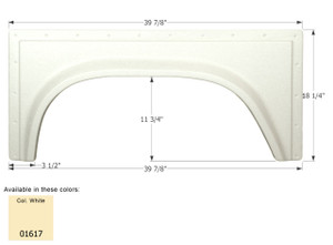 Icon 01617 Single Axle Fender Skirt Fs381 (lh) - Colonial White - 1617