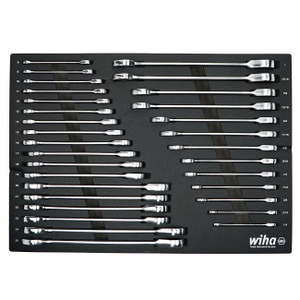 Wiha Ratcheting Wrench Tray Set - SAE and Metric (31-Piece) - 30392 Wiha Ratcheting Wrench Tray Set - SAE and Metric (31-Piece) - 30392