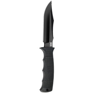 SOG SEAL Pup Elite - Fixed Blade - Nylon Sheath - Black TiNi Straight Edge Knife - E37SN-CP SOG SEAL Pup Elite - Fixed Blade - Nylon Sheath - Black TiNi Straight Edge Knife - E37SN-CP