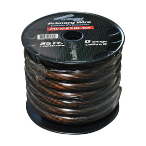 Audiopipe Power Cable 0-Gauge 25 Foot Spool - Black - PW025BK Audiopipe Power Cable 0-Gauge 25 Foot Spool - Black - PW025BK