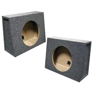 QPower Single 10" Sealed Angled Empty Woofer Boxes (Pair) - QTW10 QPower Single 10" Sealed Angled Empty Woofer Boxes (Pair) - QTW10