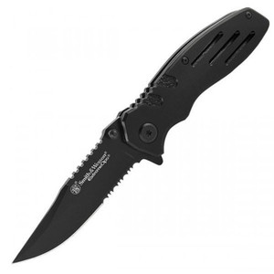 Smith & Wesson Extreme Ops Liner Lock Folding Knife Partially Serrated Clip Point Blade - SWA24S Smith & Wesson Extreme Ops Liner Lock Folding Knife Partially Serrated Clip Point Blade - SWA24S
