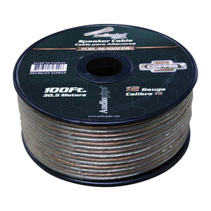 Audiopipe 12 Gauge 100% Copper Series Speaker Wire - 100 Foot Roll - Clear PVC Jacket - TCBL-12-100CPR Audiopipe 12 Gauge 100% Copper Series Speaker Wire - 100 Foot Roll - Clear PVC Jacket - TCBL-12-100CPR