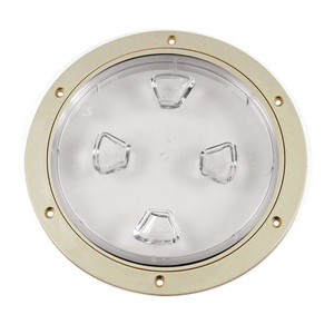 Beckson 8" Clear Center Screw-Out Deck Plate - Beige - DP80-N-C