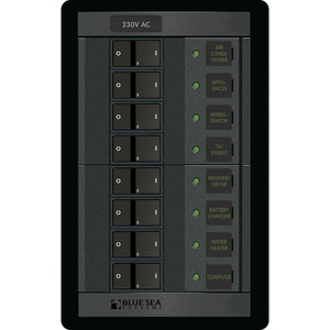 Blue Sea 230 Volt AC 8 Position 360 Panel - 1229 Blue Sea 230 Volt AC 8 Position 360 Panel - 1229