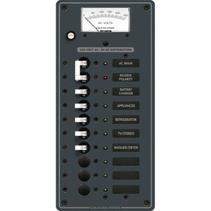 Blue Sea 8588 Breaker Panel - AC Main + 8 Positions (European) - White - 8588 Blue Sea 8588 Breaker Panel - AC Main + 8 Positions (European) - White - 8588