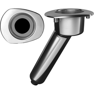Mate Series Elite Screwless Stainless Steel 30 Degree Rod Cup Holder - Drain - Oval Top - C2030DS Mate Series Elite Screwless Stainless Steel 30 Degree Rod Cup Holder - Drain - Oval Top - C2030DS