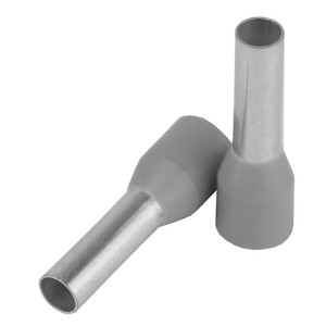 Pacer Grey 12 AWG Wire Ferrule - 10mm Length - 25 Pack - TFRL12-10MM-25