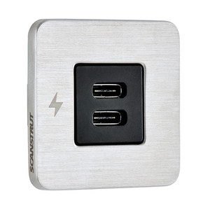 Scanstrut TILE USB-C Interior Charging Socket - 12/24V - Stainless Steel Bezel - SC-TILE-21