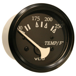 VDO Cockpit Marine 52mm (2-1/16") 250 Degree F Water Temperature Gauge - Black Dial/Bezel - 310-11801
