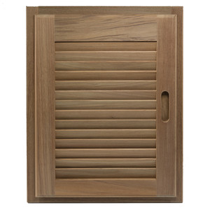 Whitecap Teak Louvered Door & Frame - Right Hand - 15" x 20" - 60724