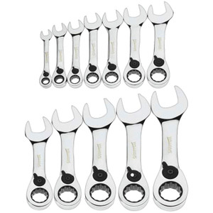 Williams Metric Stubby Reversible Ratcheting Combination Wrench Set 12-Point (12 Piece) - JHWMWS-12RCS Williams Metric Stubby Reversible Ratcheting Combination Wrench Set 12-Point (12 Piece) - JHWMWS-12RCS