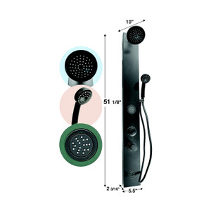 DuraFaucet DFSA913MB RV Shower Column with shower head and wand, Matte Black - DF-SA913-MB