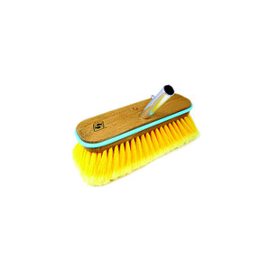 Seachoice 90463 Deck Brush with Bumper - Wood, Size: 10", Soft (Yellow Poly) - QYM0210-YS