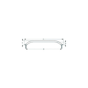 Sea-Dog 2546301 Stud Mount Flanged Handrail, Tube: 7/8" A:10" , B:8-3/4"  , C: 2-1/4", D:1-1/2" , Fastener: 5/16"-18, Black Matte - 254630-1