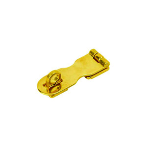 Sea-Dog 222121 Safety Hasp, , A:3", B:2-5/16", C:1", D: 3/4", E: 3/8", #6 FH, Brass - 222121