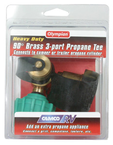 Camco - Brass 90 Tee W/ 3 Ports - 59133