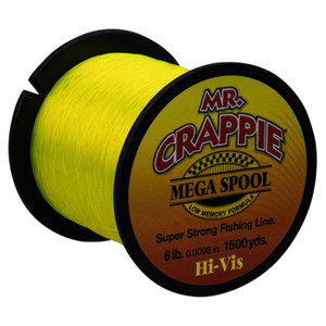 Lews Mr Crappie Monofilament Mega Spool 1500 Yards - 6 Lbs. Hi-vis Color - 1114989